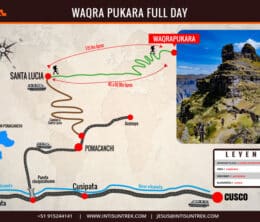 mapa de la ruta a waqra pukara