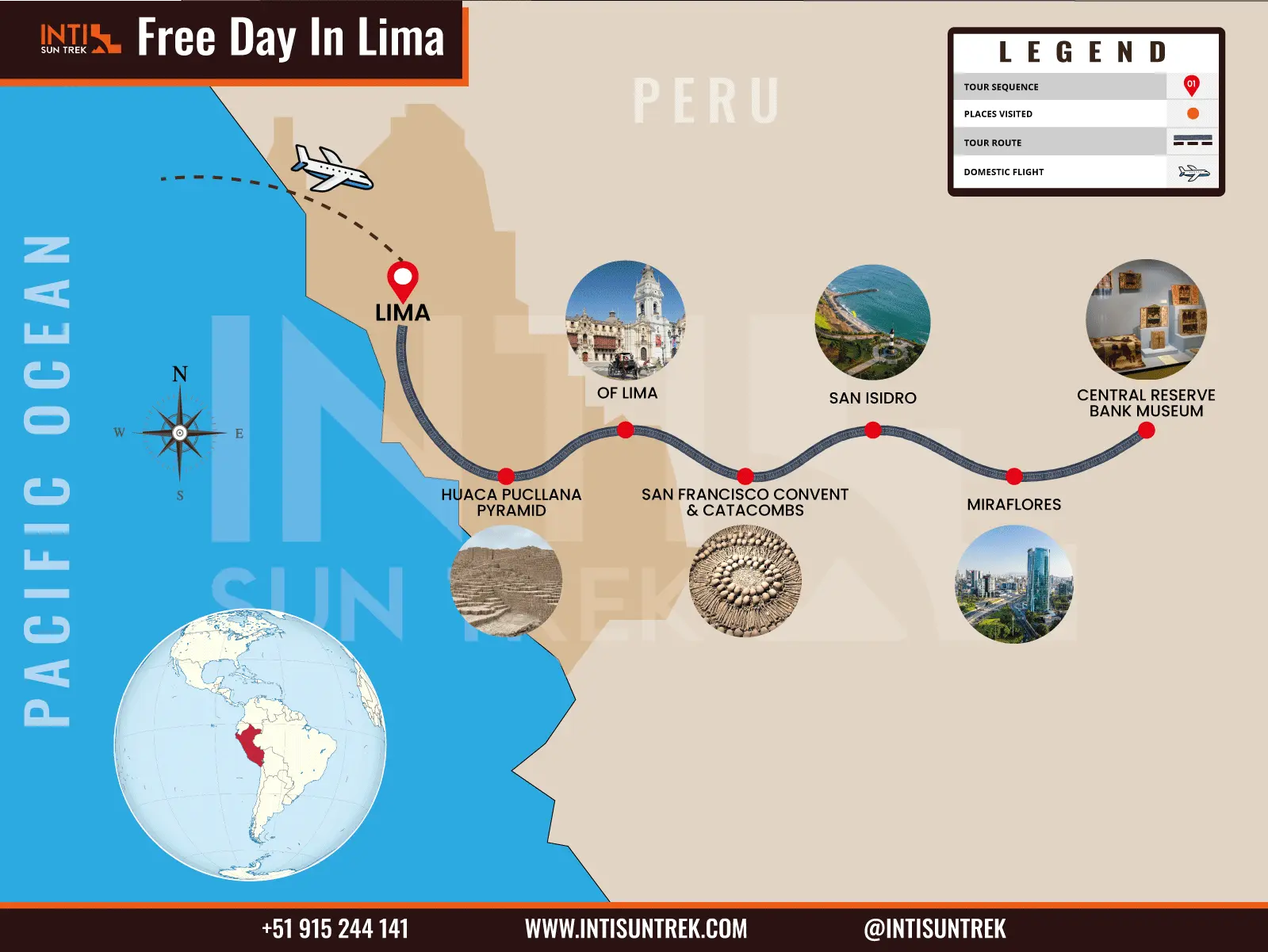 Peru Tour Packages 15D - Cusco, Puno, Arequipa, Nazca, Ica and Lima 2 Lima city tour map