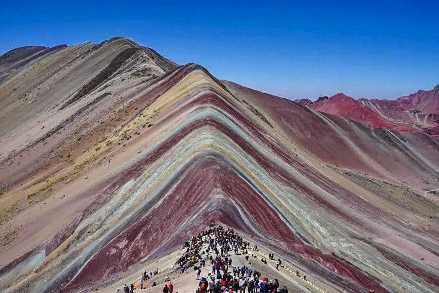 Famous view of Vinicunca, the Rainbow Mountain