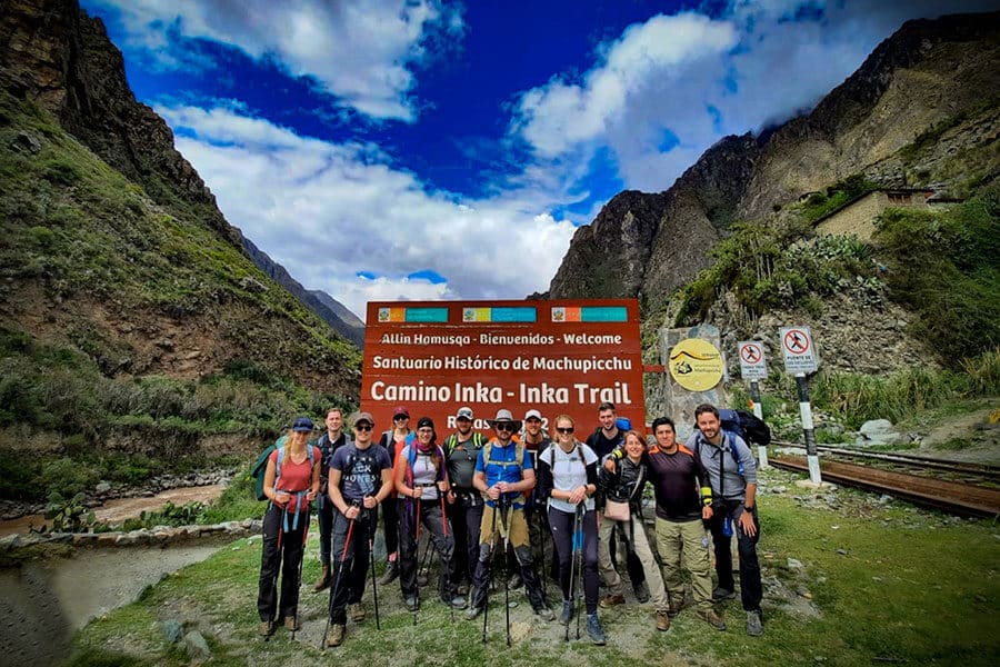 Start of the Inca Trail tour to Machu Picchu at kilometer 83.