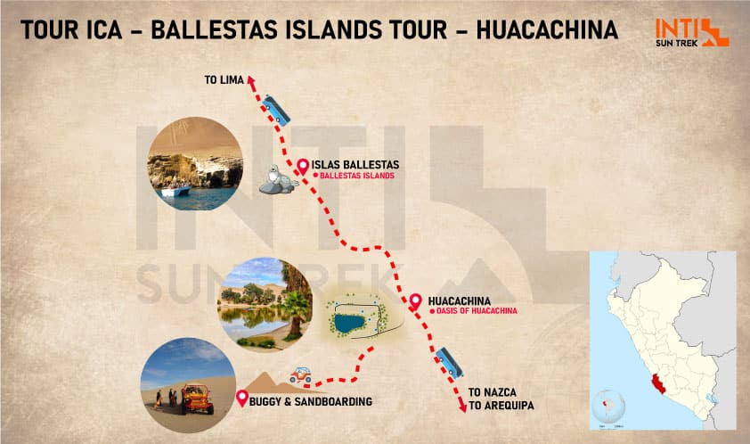 mapa islas ballestas huachina