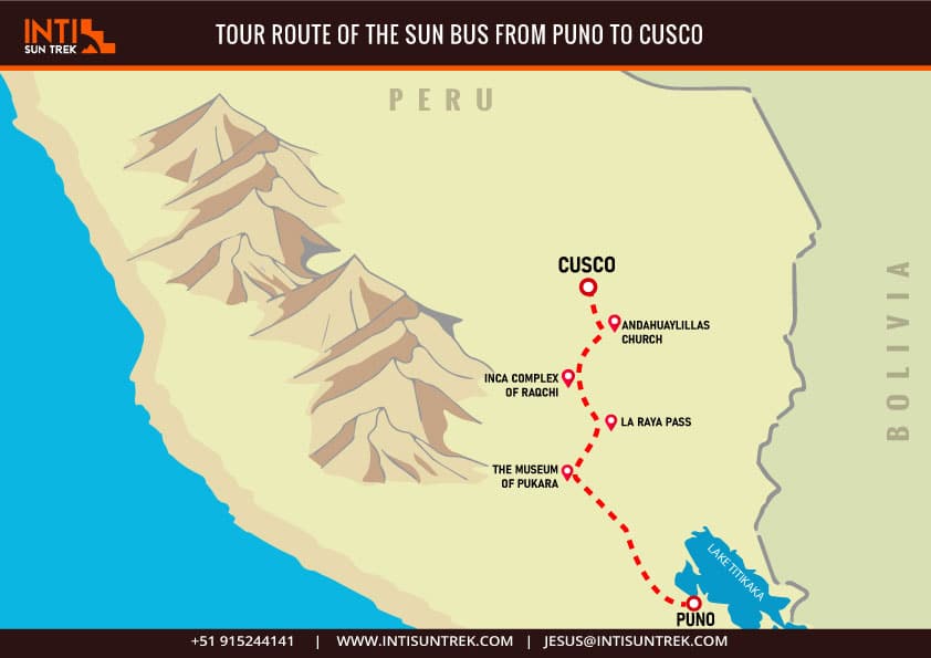 tour route of the sun bus from puno to cusco